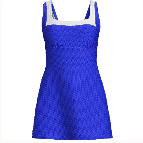 32) Lands end Women's Texture Square Neck Swim Dress NWT size 3x retails $135 - Picture 3 of 11